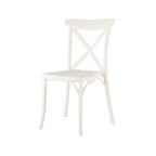 Set of Two White Heavy Duty Plastic Outdoor Stacking Dining Chairs