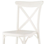 Set of Two White Heavy Duty Plastic Outdoor Stacking Dining Chairs