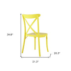 Set of Two Yellow Heavy Duty Plastic Outdoor Dining Chairs