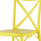 Set of Two Yellow Heavy Duty Plastic Outdoor Dining Chairs