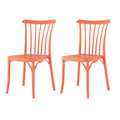 Set of Two Salmon Heavy Duty Plastic Outdoor Stacking Dining Chairs
