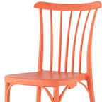Set of Two Salmon Heavy Duty Plastic Outdoor Stacking Dining Chairs