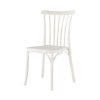 Set of Two White Heavy Duty Plastic Outdoor Stacking Dining Chairs