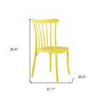 Set of Two Yellow Heavy Duty Plastic Outdoor Stacking Dining Chairs