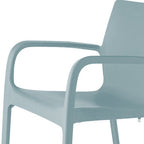Set of Two Baby Blue Heavy Duty Plastic Outdoor Stacking Dining Chairs