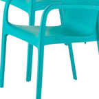 Set of Two Turquoise Heavy Duty Plastic Outdoor Stacking Dining Chairs