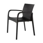 Set of Two Black Heavy Duty Plastic Outdoor Stacking Dining Chairs