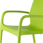 Set of Two Green Heavy Duty Plastic Outdoor Stacking Dining Chairs