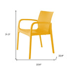 Set of Two Gold Heavy Duty Plastic Outdoor Stacking Dining Chairs