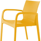 Set of Two Gold Heavy Duty Plastic Outdoor Stacking Dining Chairs