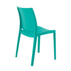 Set of Four Turquoise Heavy Duty Plastic Outdoor Stacking Dining Chairs