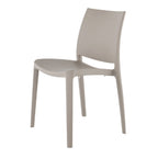 Set of Four Taupe Heavy Duty Plastic Outdoor Stacking Dining Chairs