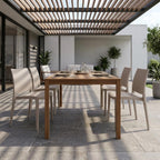 Set of Four Taupe Heavy Duty Plastic Outdoor Stacking Dining Chairs