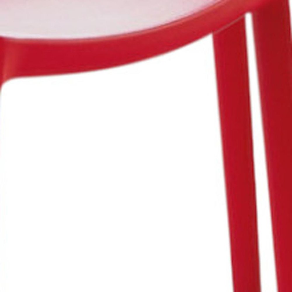 Set of Four Red Heavy Duty Plastic Outdoor Stacking Dining Chairs