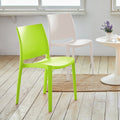 Set of Four Green Heavy Duty Plastic Outdoor Stacking Dining Chairs