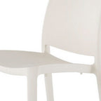 Set of Four White Heavy Duty Plastic Outdoor Stacking Dining Chairs