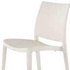 Set of Four White Heavy Duty Plastic Outdoor Stacking Dining Chairs