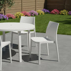 Set of Four White Heavy Duty Plastic Outdoor Stacking Dining Chairs
