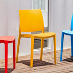 Set of Four Gold Heavy Duty Plastic Outdoor Stacking Dining Chairs