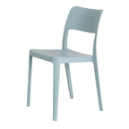 Set of Two Baby Blue Heavy Duty Plastic Outdoor Stacking Accent Chairs