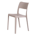 Set of Two Taupe Heavy Duty Plastic Outdoor Stacking Accent Chairs