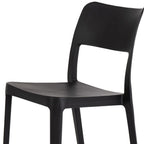 Set of Two Black Heavy Duty Plastic Outdoor Stacking Accent Chairs