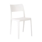 Set of Two White Heavy Duty Plastic Outdoor Stacking Accent Chairs