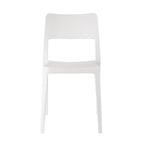 Set of Two White Heavy Duty Plastic Outdoor Stacking Accent Chairs