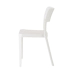 Set of Two White Heavy Duty Plastic Outdoor Stacking Accent Chairs