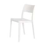 Set of Two White Heavy Duty Plastic Outdoor Stacking Accent Chairs