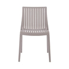 Set of Two Taupe Heavy Duty Plastic Outdoor Stacking Accent Chairs