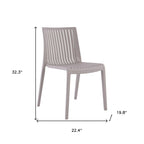 Set of Two Taupe Heavy Duty Plastic Outdoor Stacking Accent Chairs