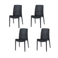 Set of Four Black Heavy Duty Plastic Outdoor Stacking Dining Chairs
