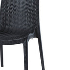 Set of Four Black Heavy Duty Plastic Outdoor Stacking Dining Chairs