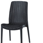 Set of Four Black Heavy Duty Plastic Outdoor Stacking Dining Chairs