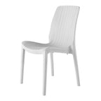 Set of Four White Heavy Duty Plastic Outdoor Stacking Dining Chairs