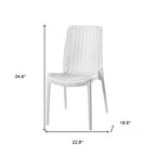 Set of Four White Heavy Duty Plastic Outdoor Stacking Dining Chairs