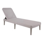 75" Taupe Heavy Duty Plastic Outdoor Stacking Chaise Lounge