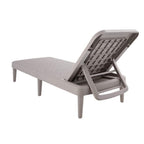 75" Taupe Heavy Duty Plastic Outdoor Stacking Chaise Lounge