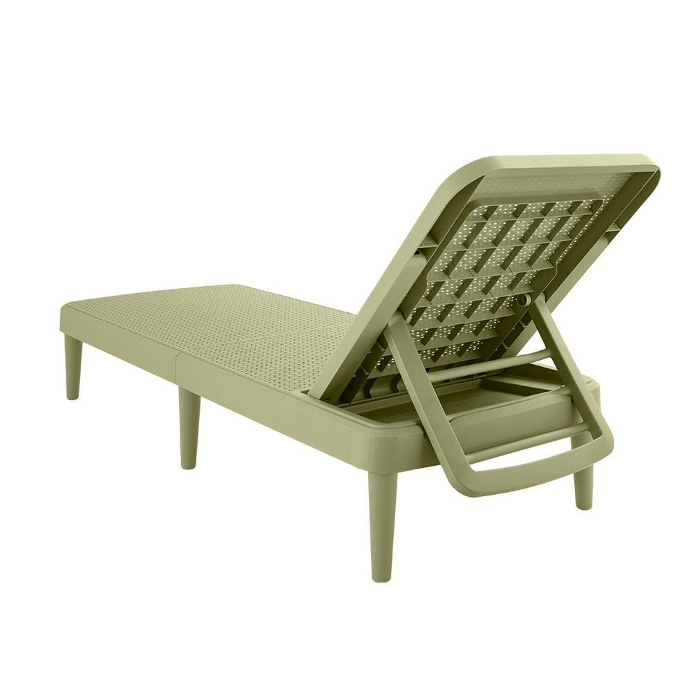 75" Sage Heavy Duty Plastic Outdoor Stacking Chaise Lounge