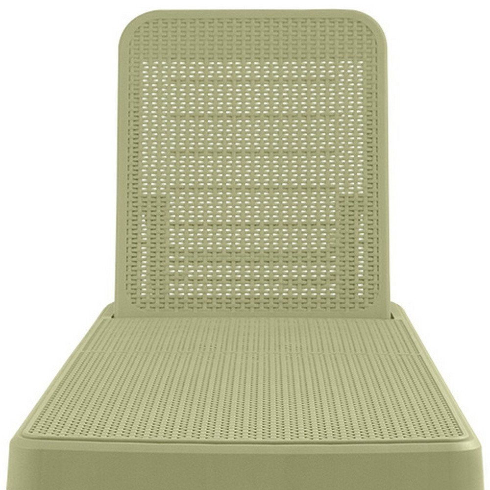 75" Sage Heavy Duty Plastic Outdoor Stacking Chaise Lounge