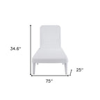 75" White Heavy Duty Plastic Outdoor Stacking Chaise Lounge