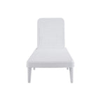 75" White Heavy Duty Plastic Outdoor Stacking Chaise Lounge