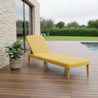 75" Gold Heavy Duty Plastic Outdoor Stacking Chaise Lounge