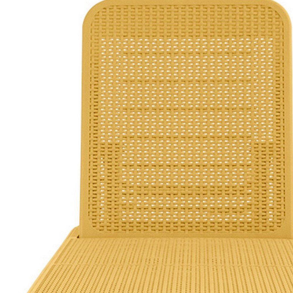 75" Gold Heavy Duty Plastic Outdoor Stacking Chaise Lounge