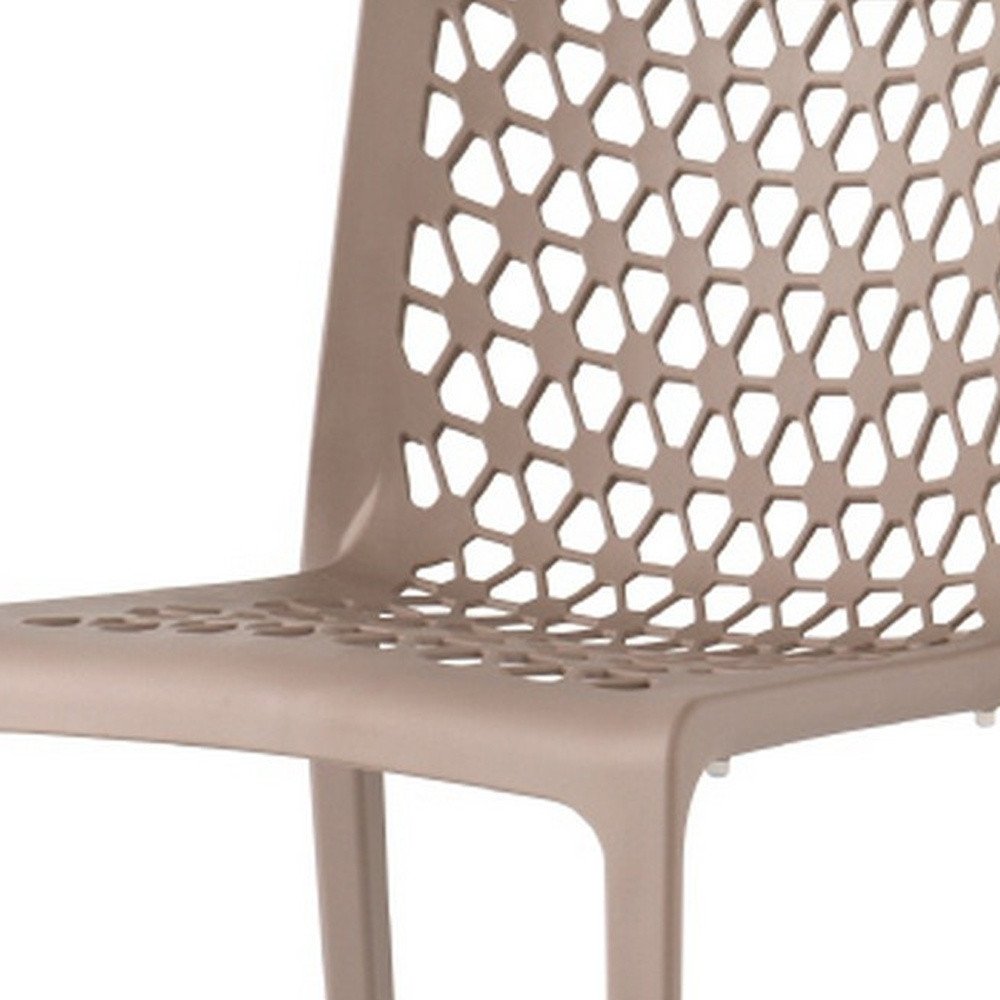 Set of Two Gray Heavy Duty Plastic Outdoor Stacking Dining Chairs