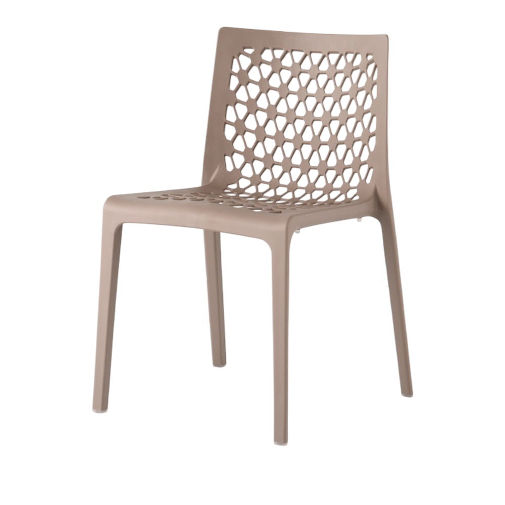 Set of Two Gray Heavy Duty Plastic Outdoor Stacking Dining Chairs