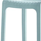 Set of Two 30" Baby Blue Heavy Duty Plastic Low Back Outdoor Bar Height Chairs