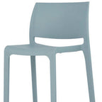 Set of Two 30" Baby Blue Heavy Duty Plastic Low Back Outdoor Bar Height Chairs