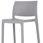 Set of Two 30" Gray Heavy Duty Plastic Low Back Outdoor Bar Height Chairs